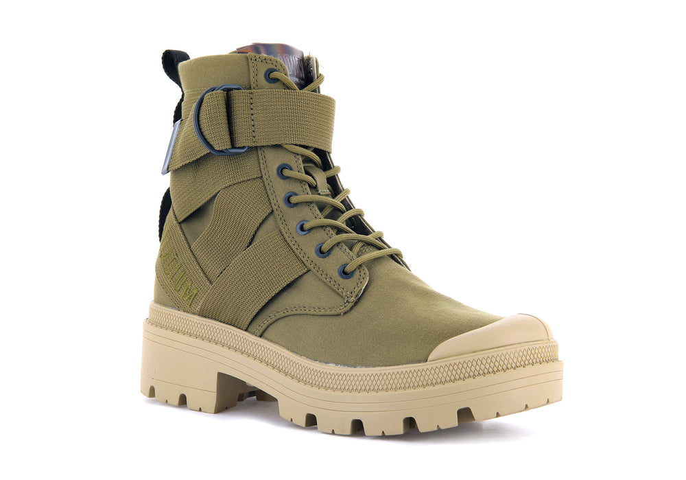 Botas Palladium PALLABASE TACT S TX Mujer Verde Oliva | Costa Rica-83176